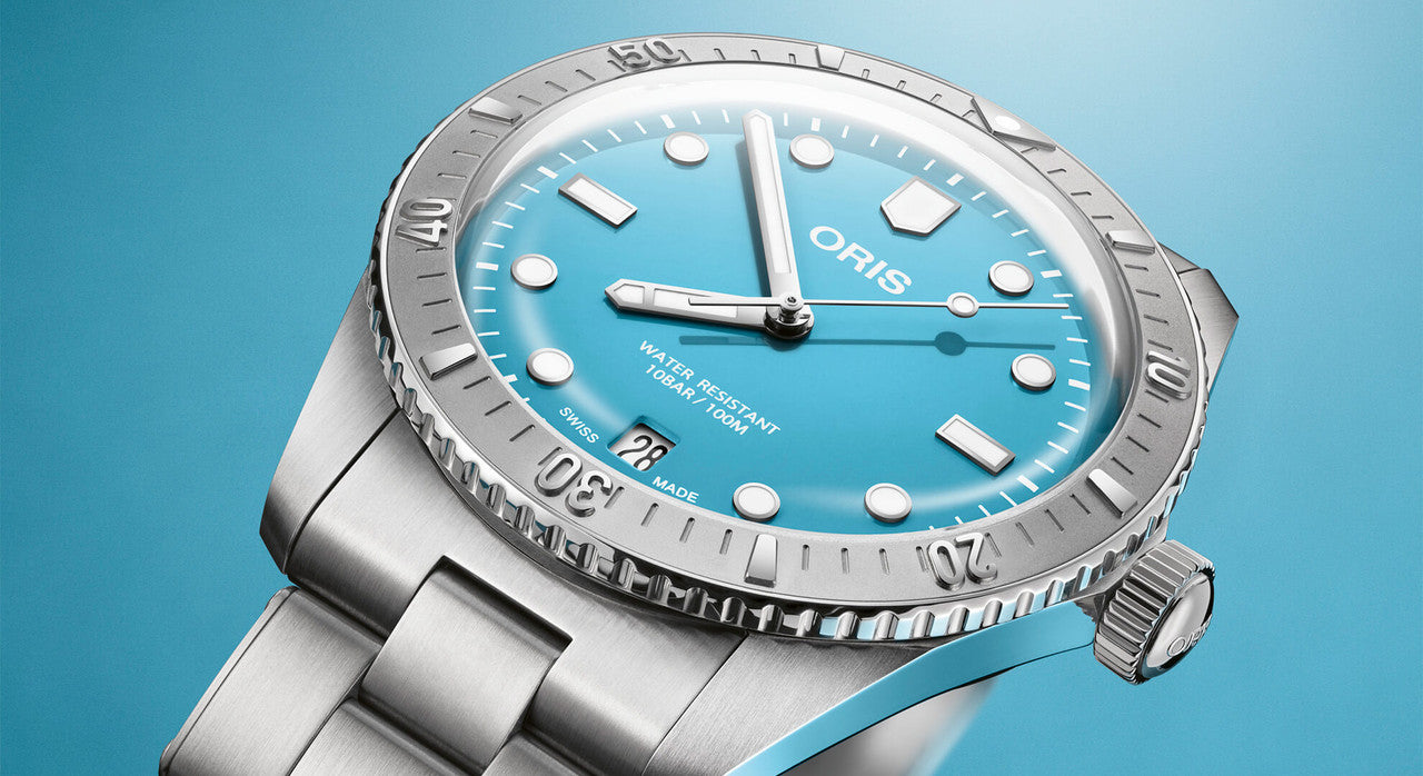oris divers sixty five blue cotton candy stainless steel 01 733 7771 4055-07 8 19 18