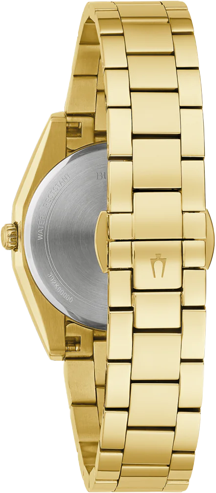 bulova ladies gold diamond set watch 97p172