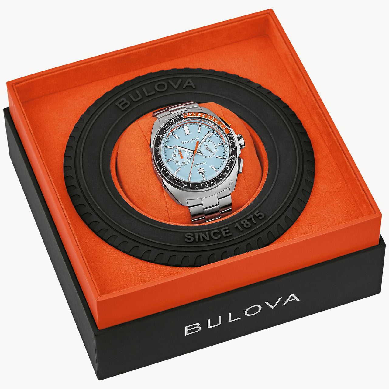 bulova racer chronograph mens quartz watch 98b432