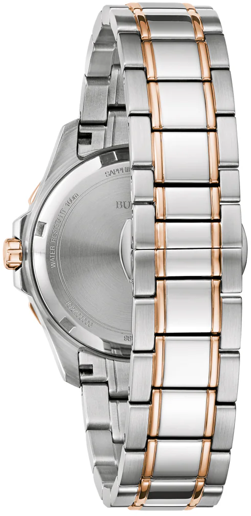 bulova ladies marine star diamond set watch 98p228