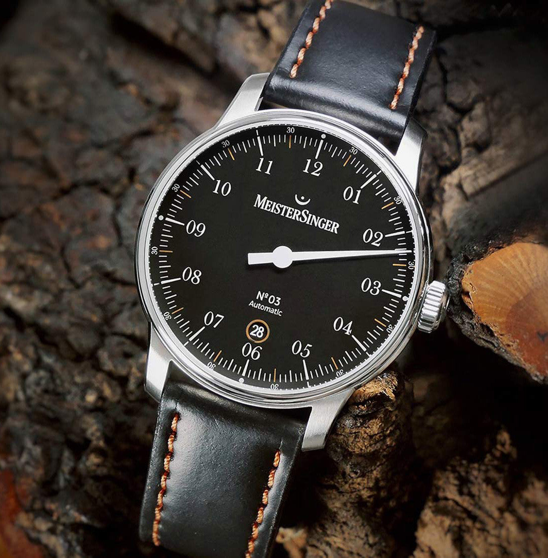 meistersinger single hand swiss mens watch dm902c