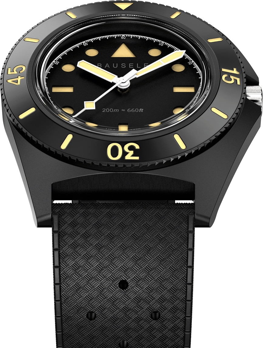 Bausele 39.5mm Sydney Diver Black - Starbuy Australia