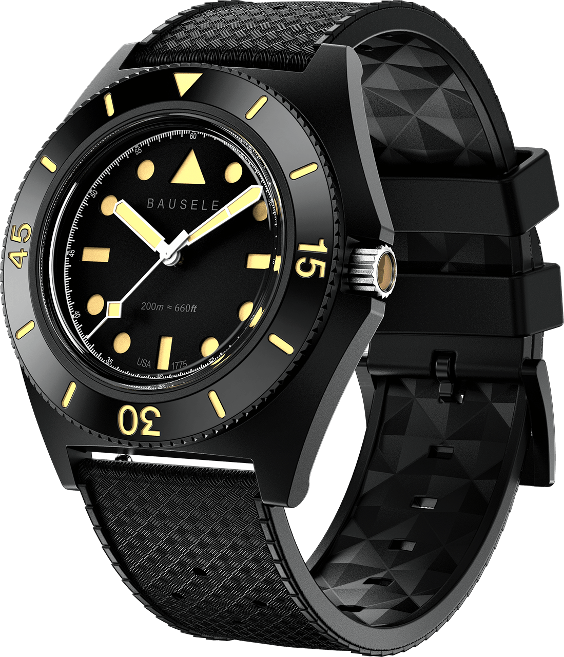 Bausele 39.5mm Sydney Diver Black - Starbuy Australia