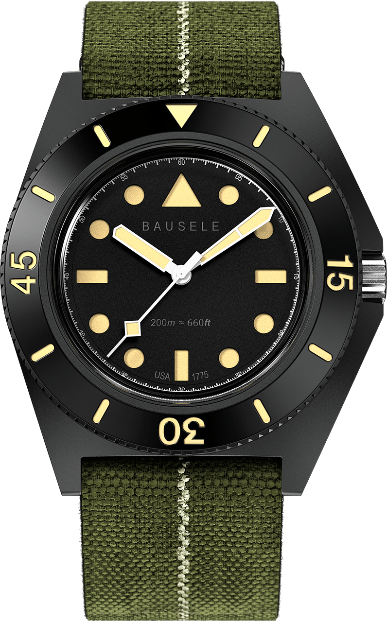 Bausele 39.5mm Sydney Diver Black - Starbuy Australia