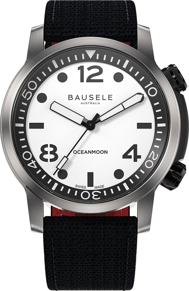 Bausele Ocean Moon Starbuy Blanc et Noir Mens Watch