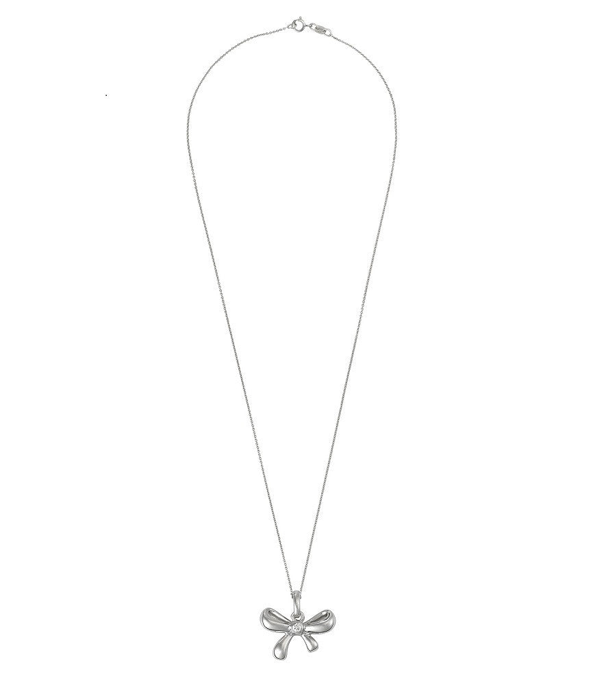 Diamond Bow Necklace 0.04ct - Starbuy Australia