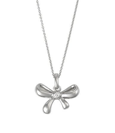 Diamond Bow Necklace 0.04ct - Starbuy Australia