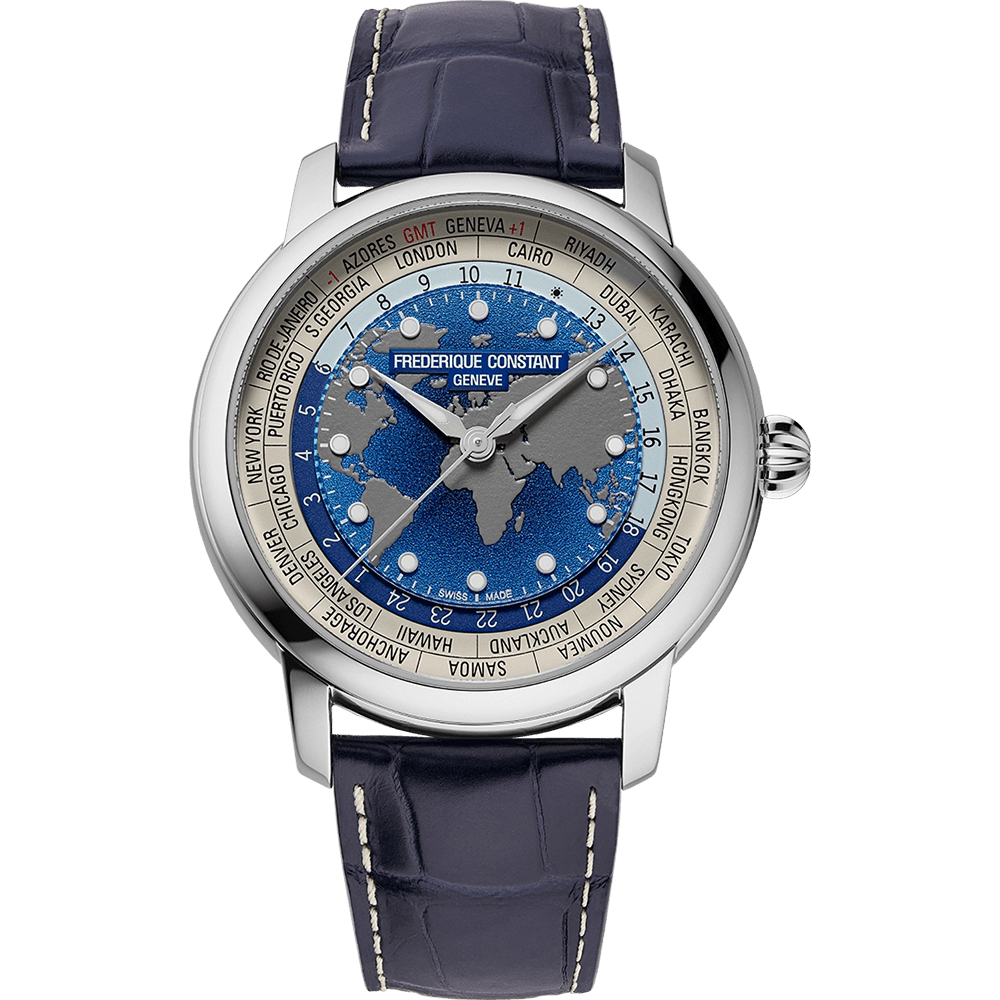 Frederique Constant Manufacture Worldtimer 40mm FC-719BLW3H6 - Starbuy Australia