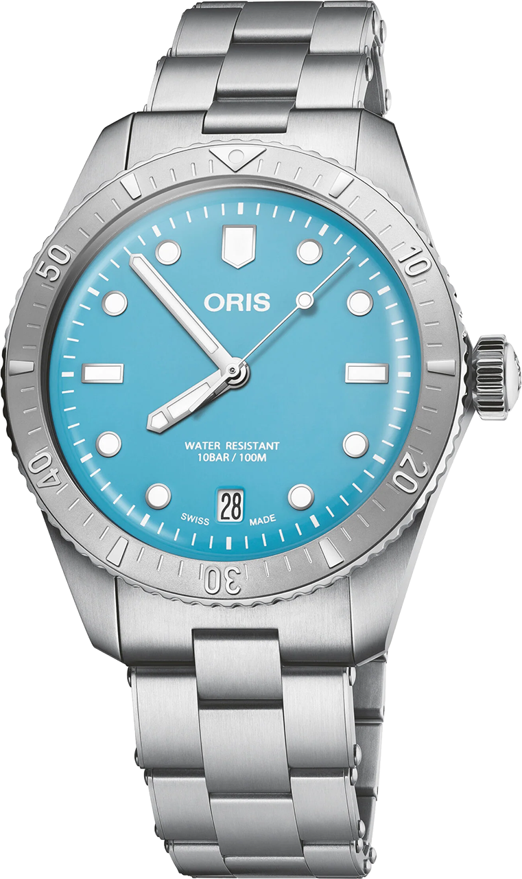 oris divers sixty five blue cotton candy stainless steel 01 733 7771 4055-07 8 19 18