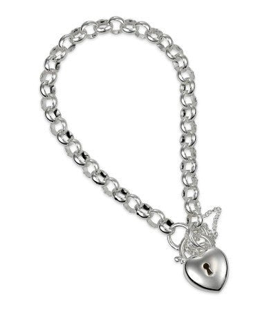 Silver Padlock Bracelet B4PH15/19 - Starbuy Australia