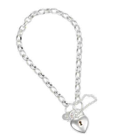 Silver Padlock Bracelet BO3PH13/19 - Starbuy Australia