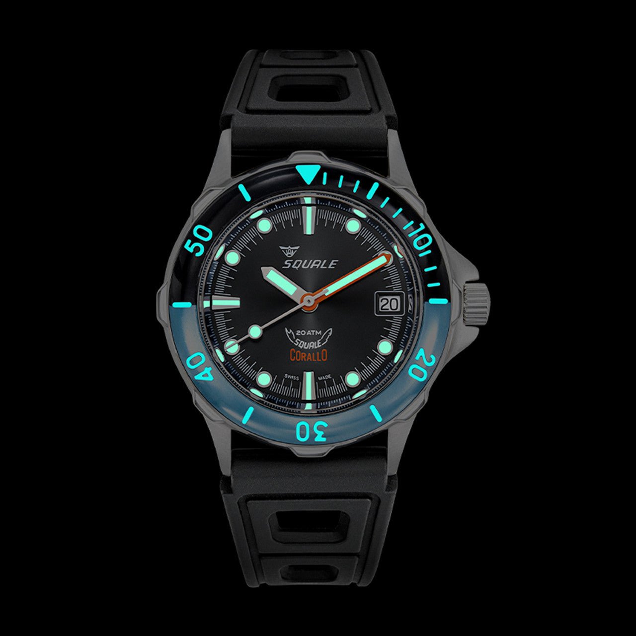 Squale 36.8mm CORALBICBK.RBK - Starbuy Australia