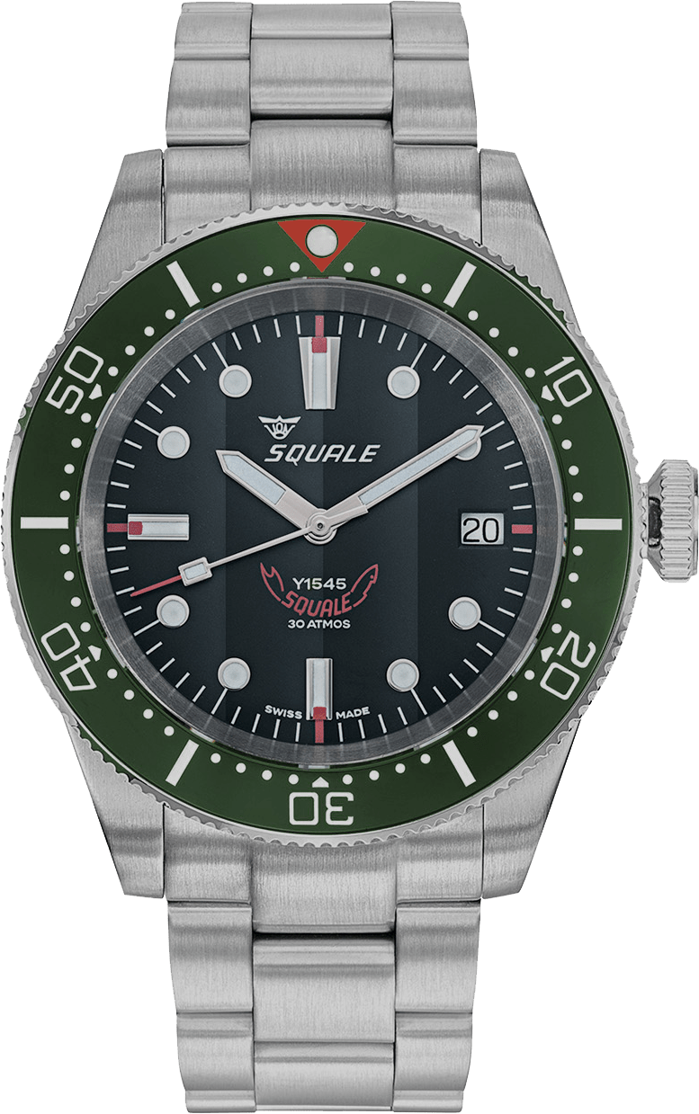 メグ Squale Exclusive 1545 Series 300m Divers Mens Watch 1545GRBKC.AC