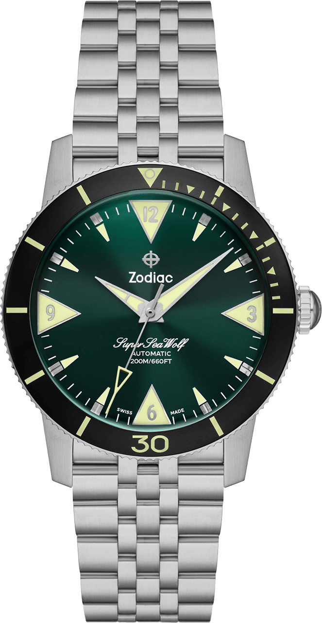 Zodiac Super Sea Wolf Skin Diver Automatic Mens Swiss Watch ZO9218