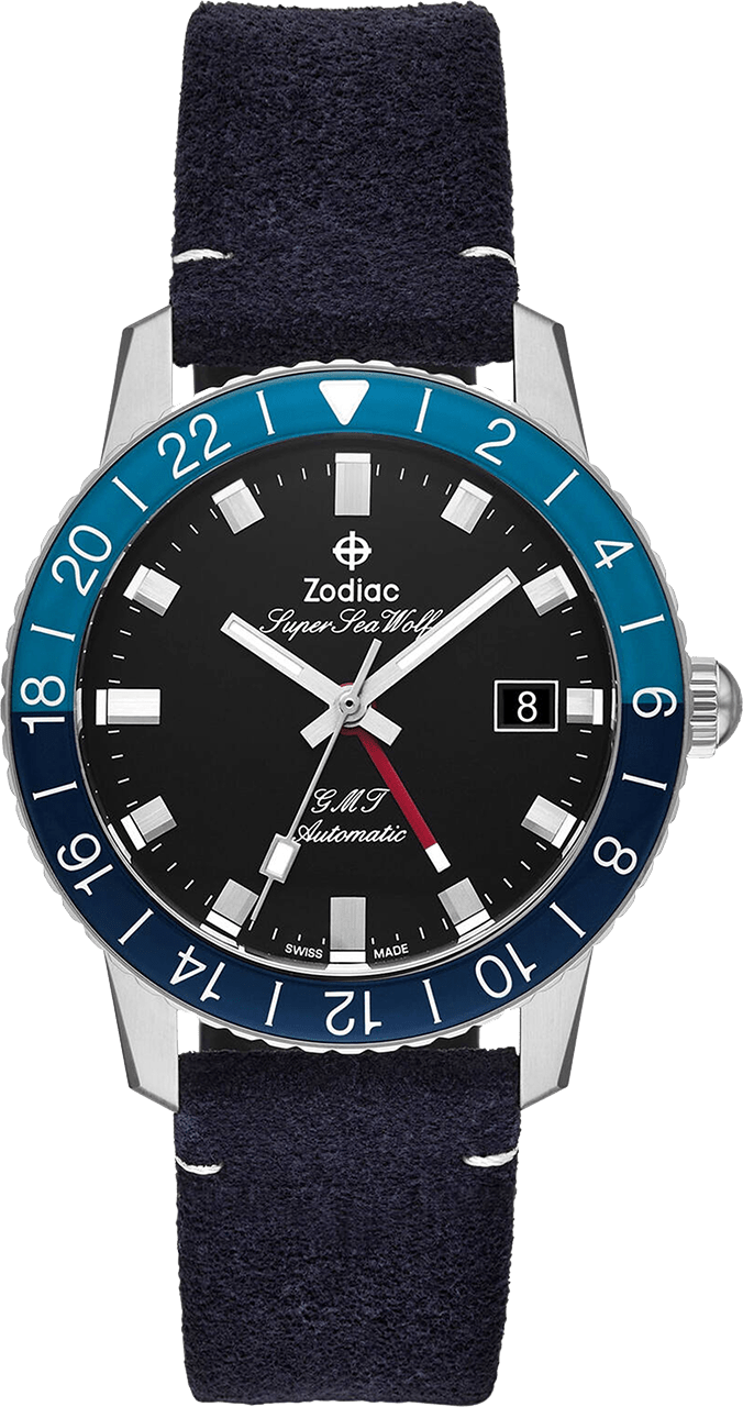 Zodiac Super Sea Wolf Automatic Mens Swiss GMT Watch ZO9413