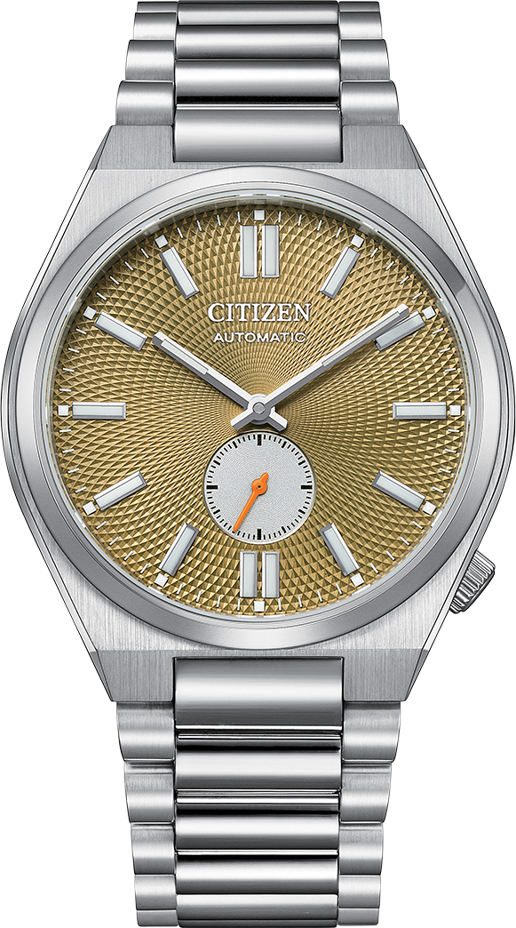 citizen tsuyosa mens small seconds automatic movement watch gold dial nk5010-51x