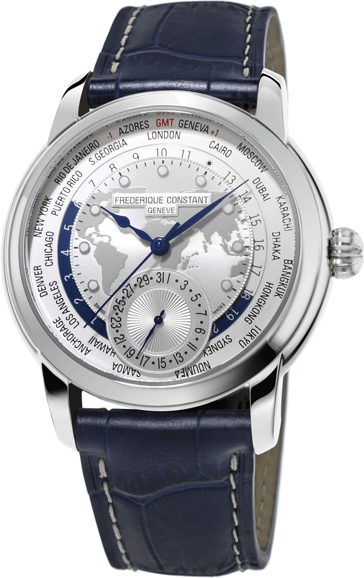 frederique constant mens worldtimers swiss watch fc-718wm4h6