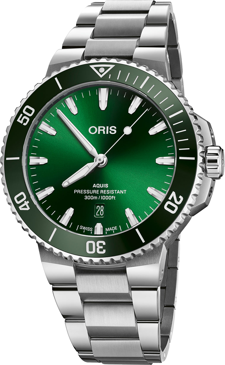 new oris aquis date green 43.5mm watch 01 733 7789 4157-07 8 23 04peb