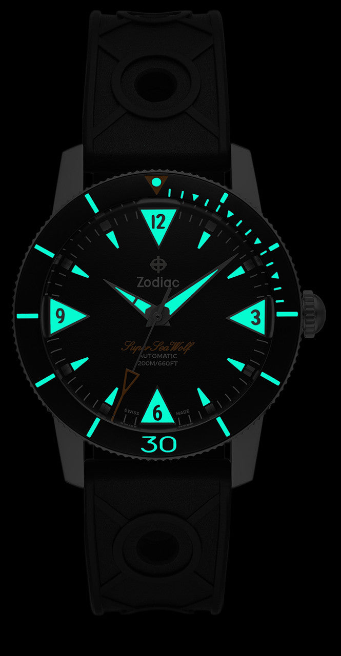 zodiac super sea wolf skin diver automatic mens watch zo9214