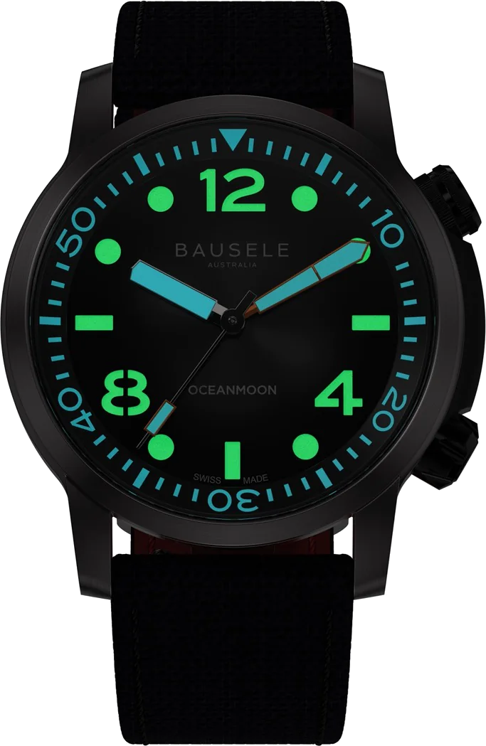 bausele oceanmoon v orca black mens automatic swiss watch
