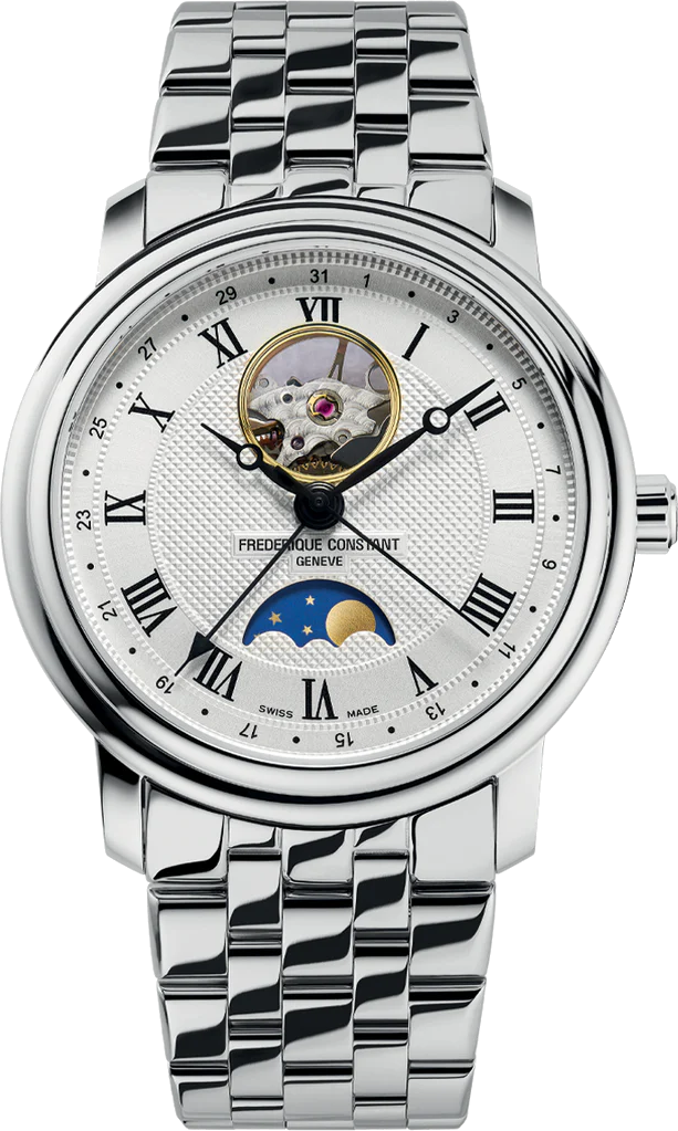 frederique constant mens swiss made moonphase watch fc-335mc4p6b2