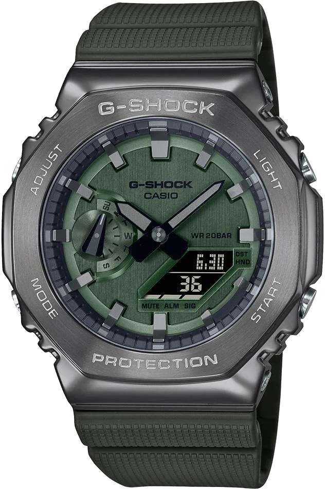 g-shock casioak green analogue digital series mens watch gm2100b-3a