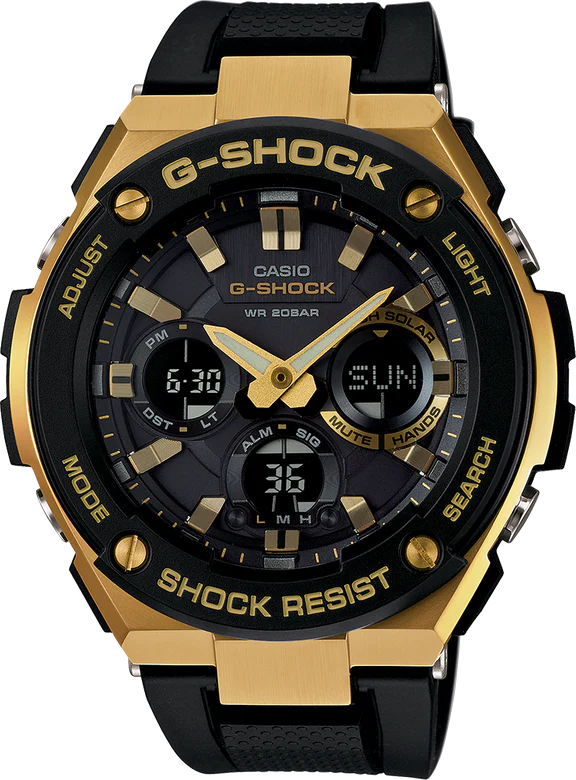 g-shock digital g-steel series black gold mens watch gsts100g-1a