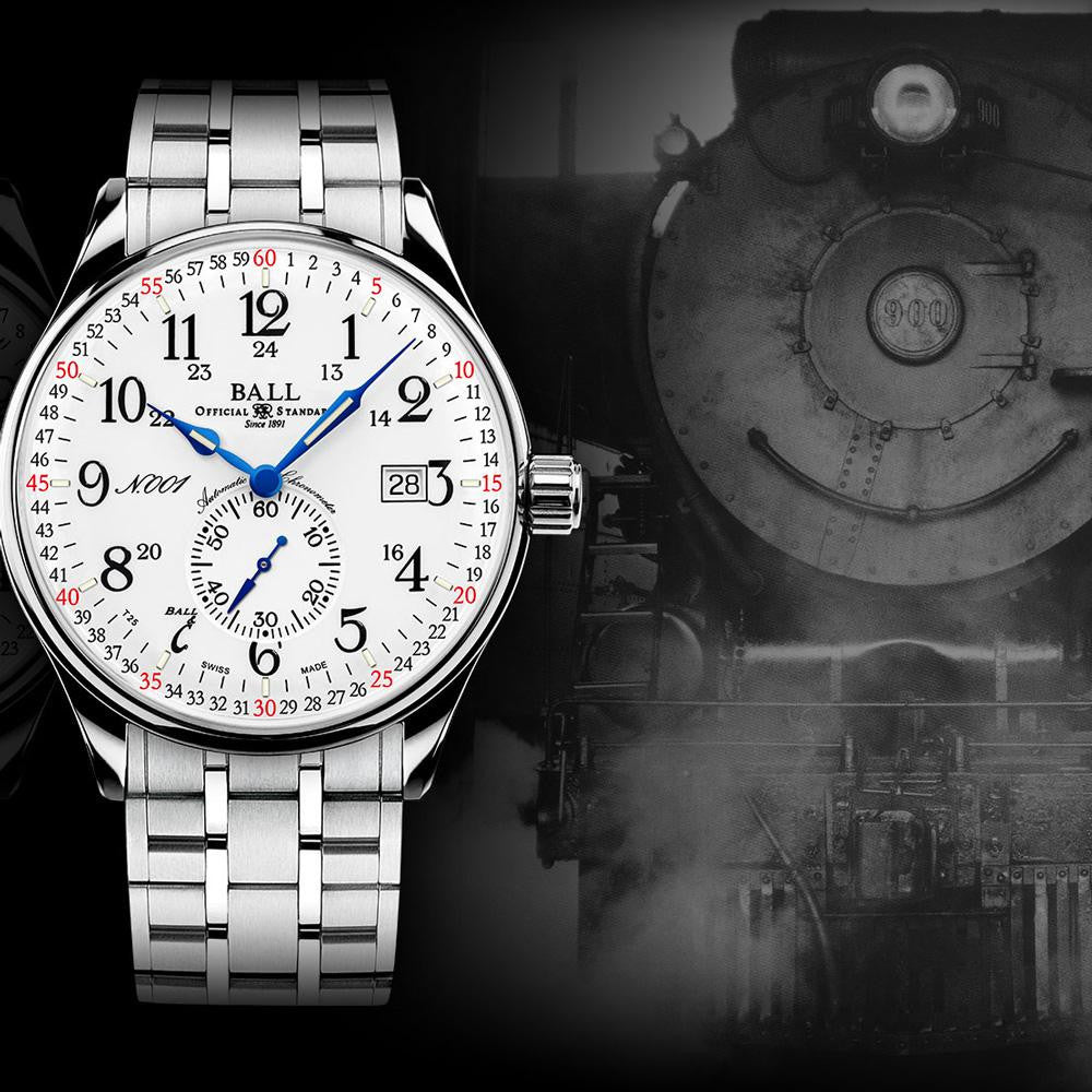 ball trainmaster railroad standard 130 years limited editon watch nm3888d-54cj-wh