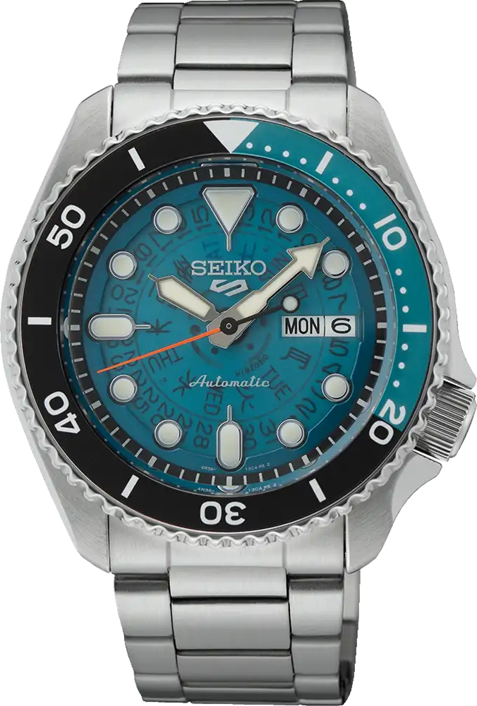seiko 5 sports blue skeleton dial mens watch srpj45k