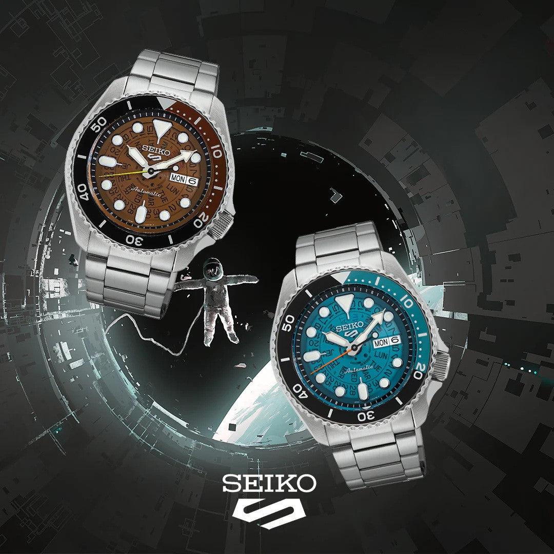 seiko 5 sports blue skeleton dial mens watch srpj45k