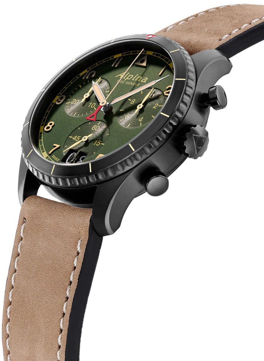 Alpina Startimer Pilot Quartz Big Date Chronograph AL-372GR4FBS26 side