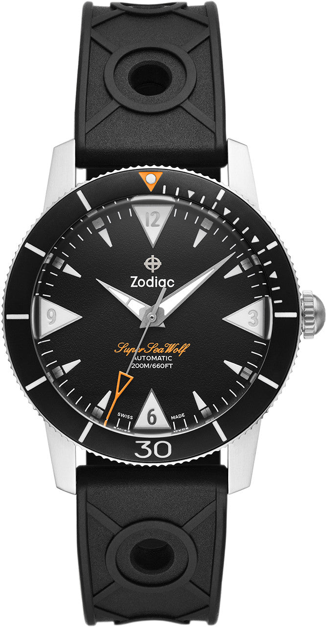 zodiac super sea wolf skin diver automatic mens watch zo9214