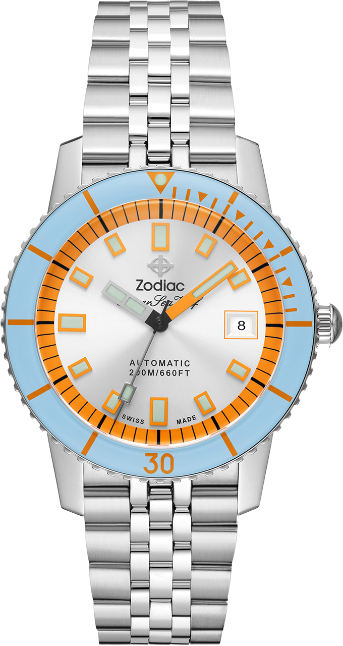 zodiac super sea wolf compression diver mens swiss watch zo9304