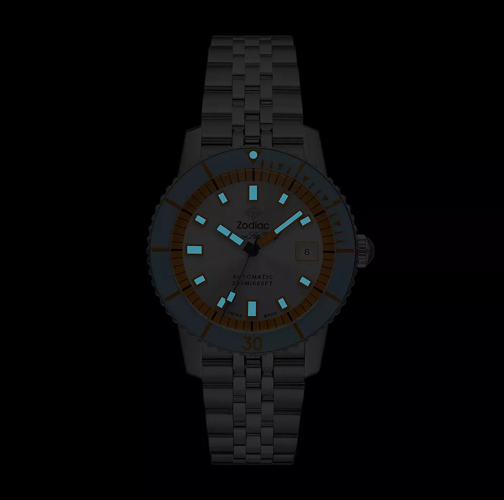 zodiac super sea wolf compression diver mens swiss watch zo9304