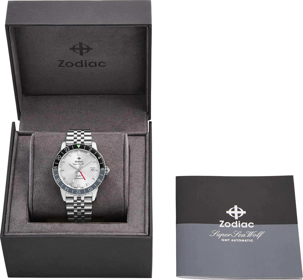 zodiac super sea wolf gmt function mens swiss watch zo9415