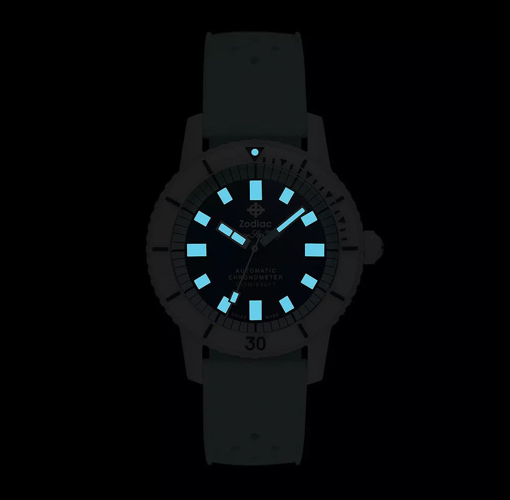 zodiac super sea wolf compression diver mens ceramic swiss watch zo9590