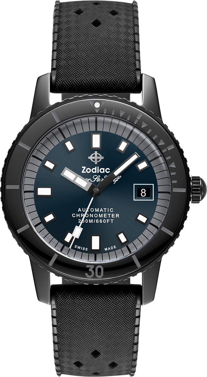 zodiac super sea wolf compression diver mens ceramic swiss watch zo9595