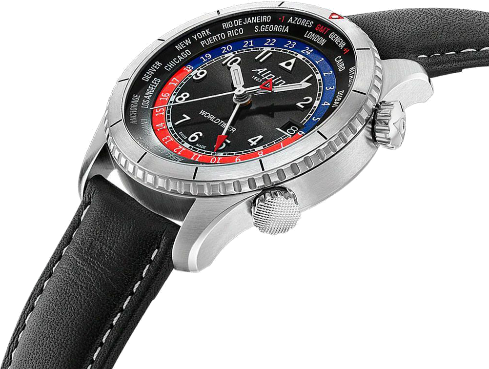 alpina startimer pilot quartz gmt mens quartz watch al-255brb4s26