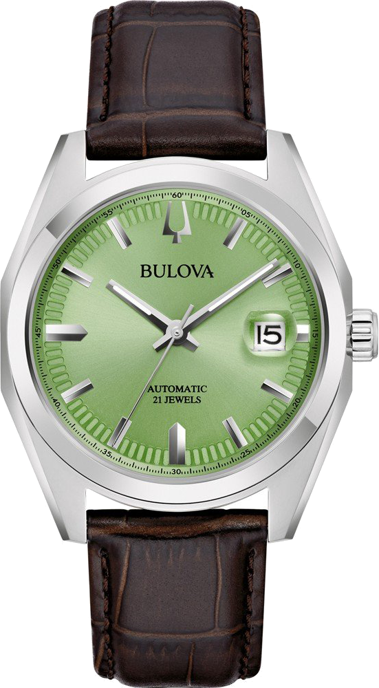 bulova surveyor series automatic mens 39mm watch with green dial 96b427
