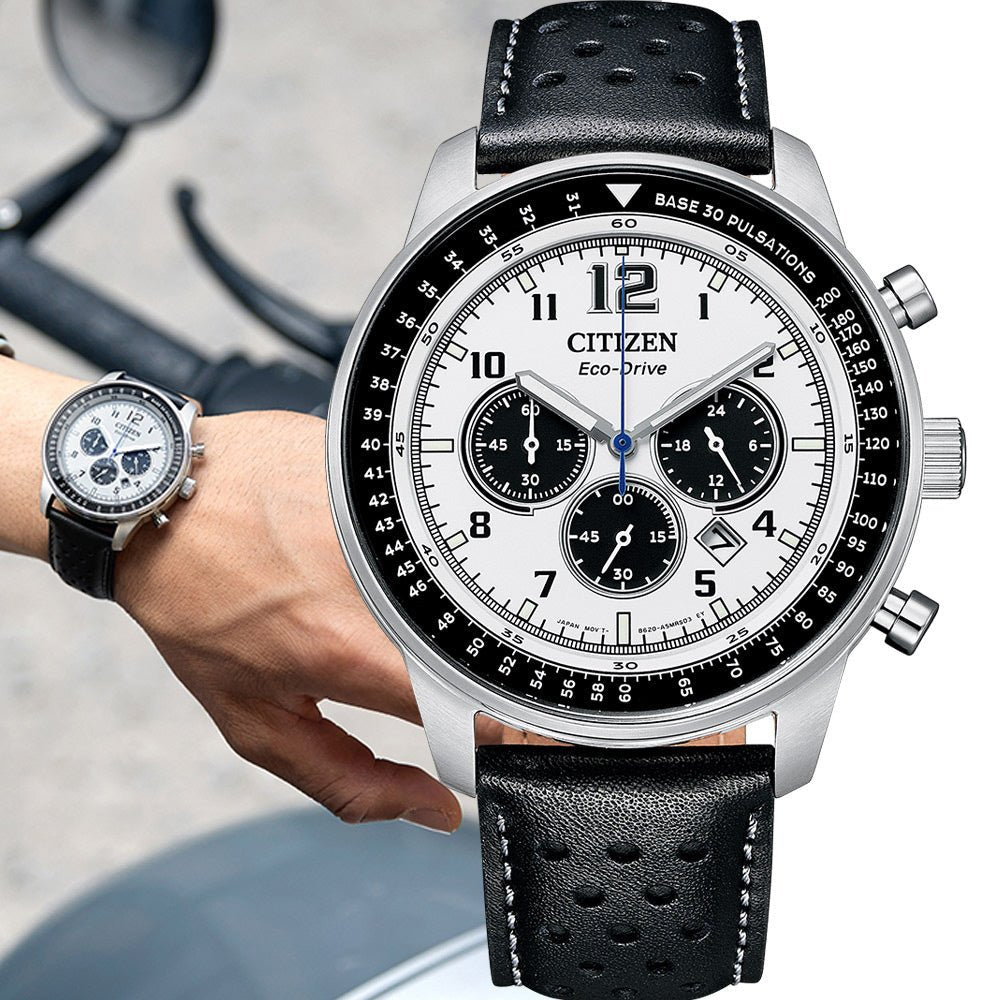 Citizen Panda Dial Eco-Drive Mens Watch CA4500-32A