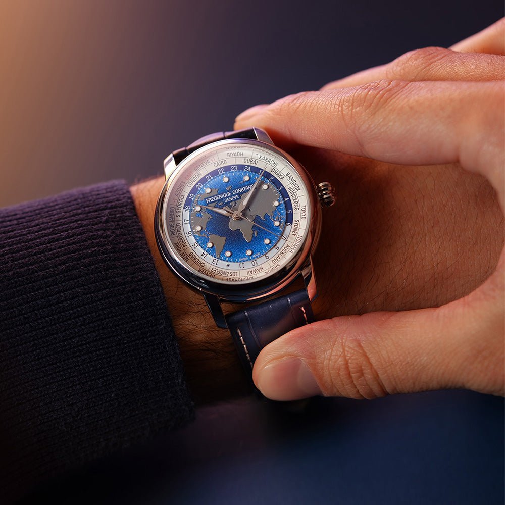 Frederique Constant Manufacture Worldtimer 40mm FC-719BLW3H6 - Starbuy Australia