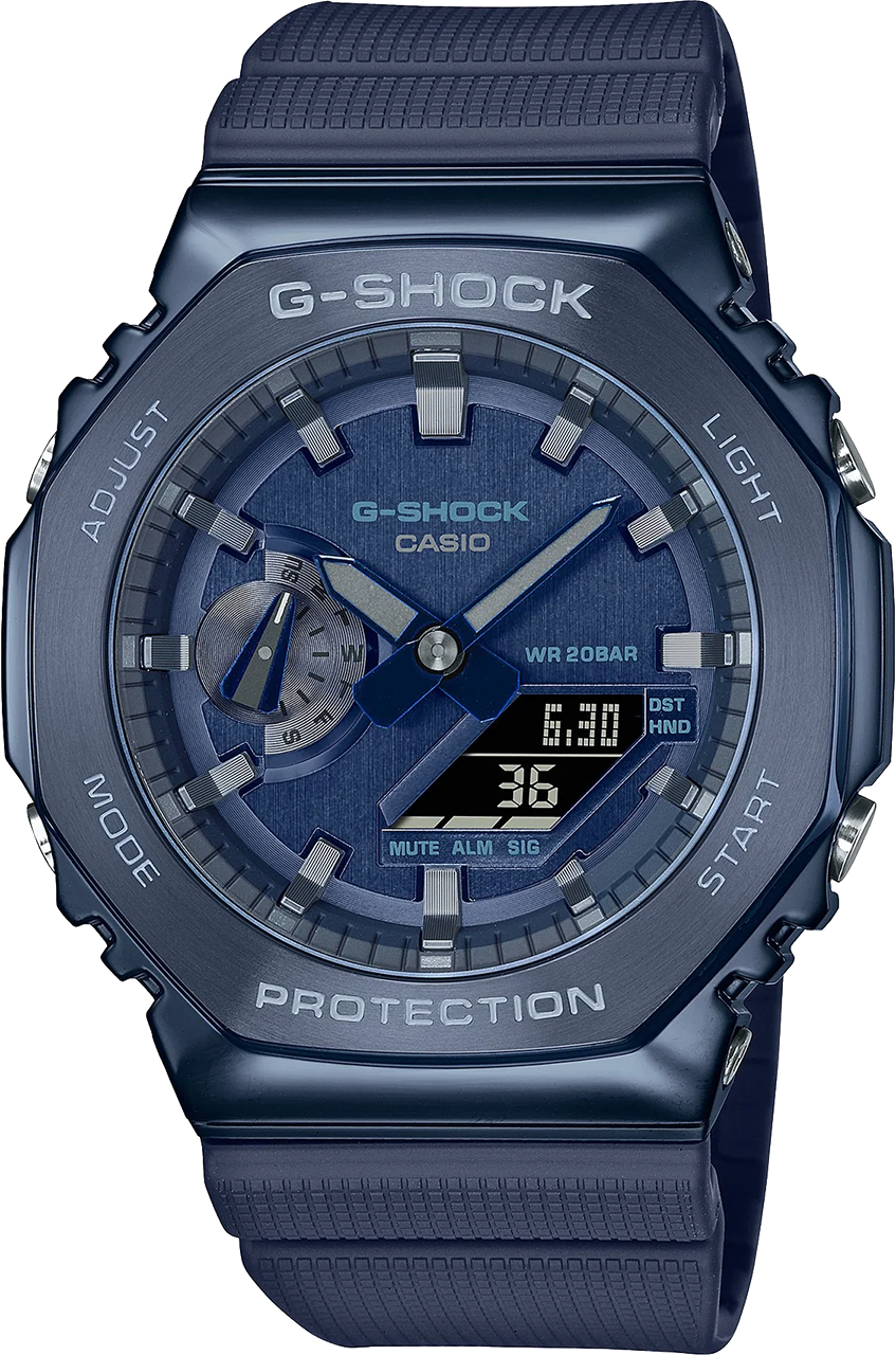 g-shock casioak blue analogue digital series mens watch gm2100n-2a