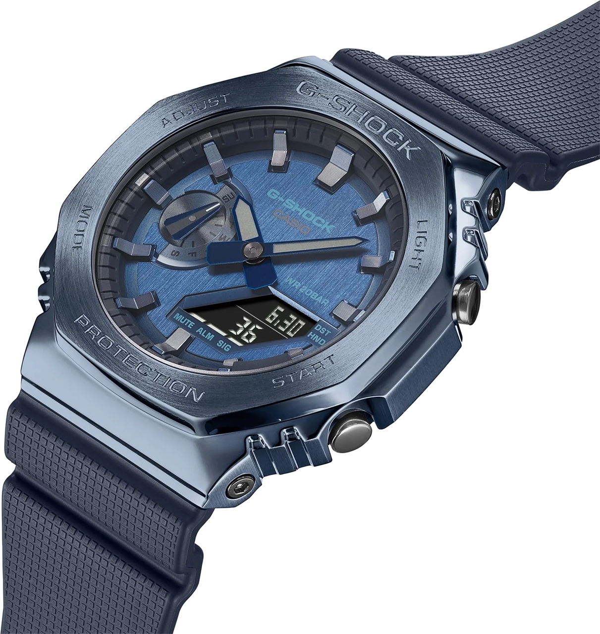 g-shock casioak blue analogue digital series mens watch gm2100n-2a