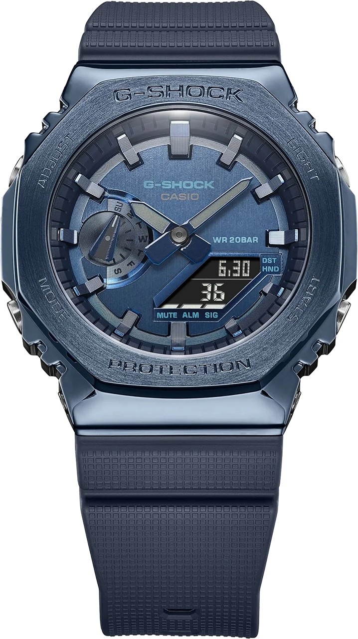 g-shock casioak blue analogue digital series mens watch gm2100n-2a