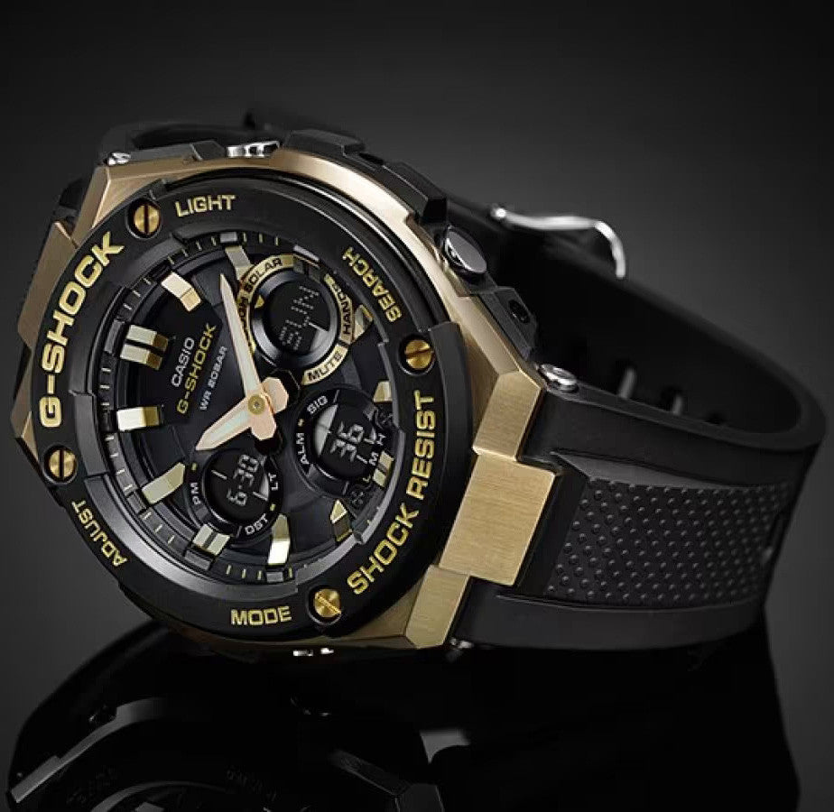 g-shock digital g-steel series black gold mens watch gsts100g-1a