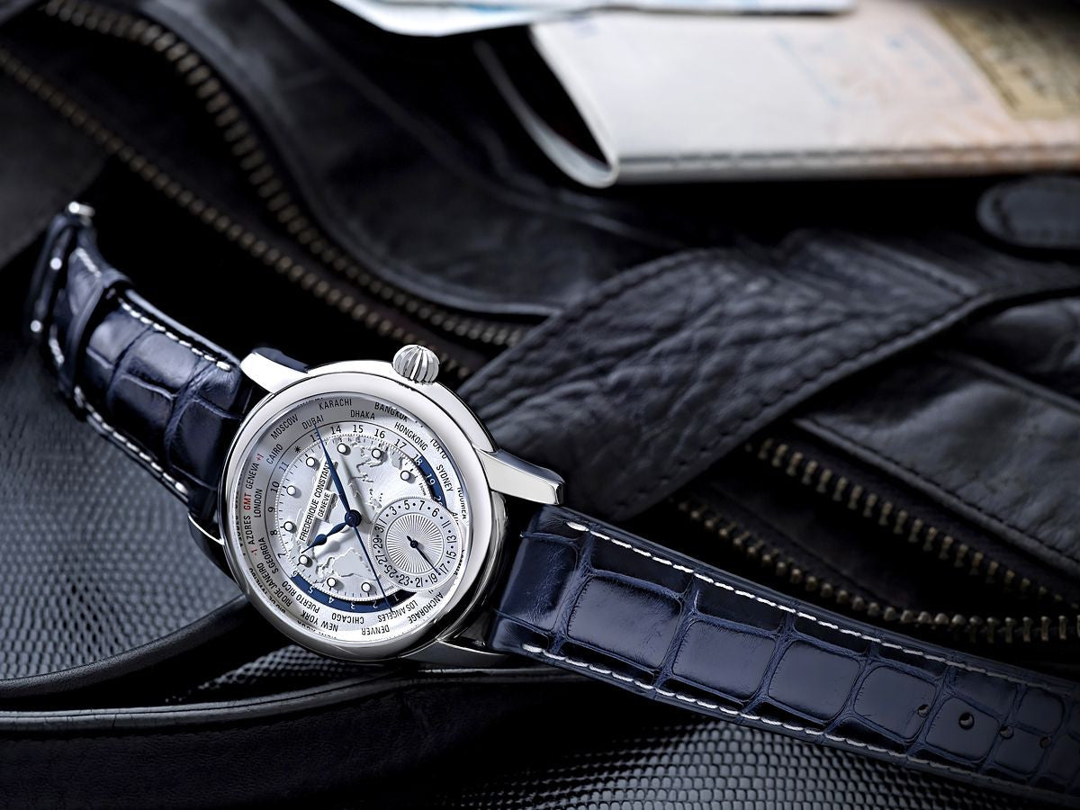 frederique constant mens worldtimers swiss watch fc-718wm4h6