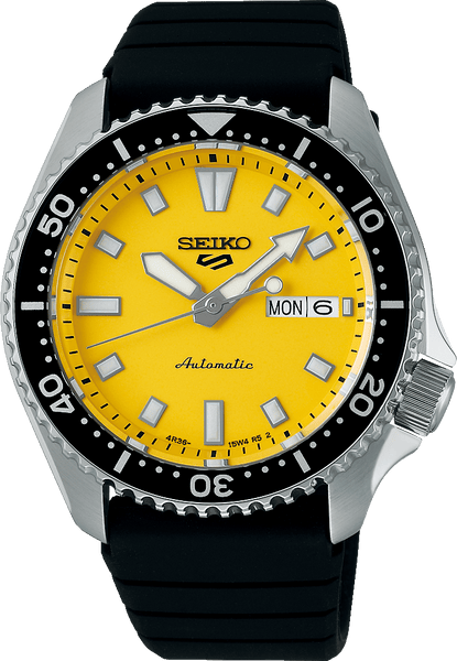 SEIKO　セイコー　掛け時計　イエロー　デッドストック seiko-5-sports-425mm-srpl87k-