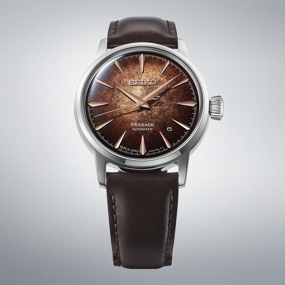 Seiko Presage Cocktail Time HCB003J1 Men's Automatic Watch – Whiskey Mist Seiko Seiko Presage Cocktail Time HCB003J1 Men's Automatic Watch – Whiskey Mist Seiko