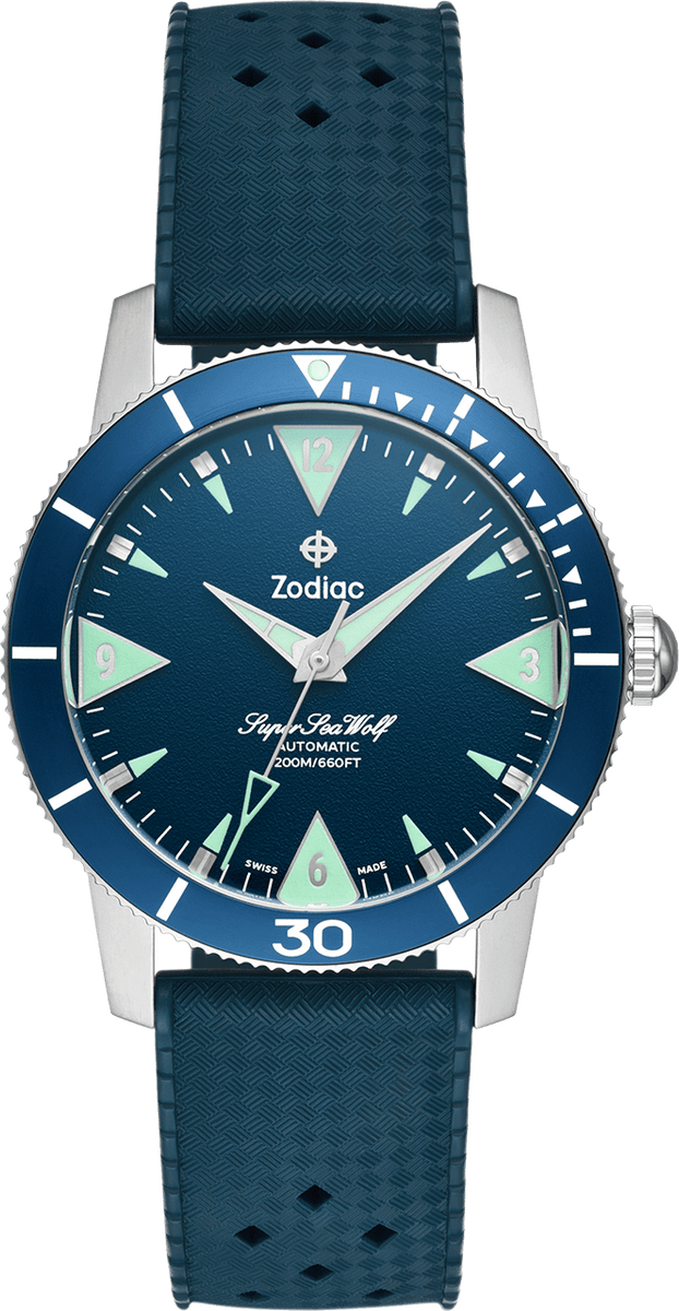 Zodiac Super Sea Wolf Skin Diver Automatic Mens Swiss Watch ZO9217