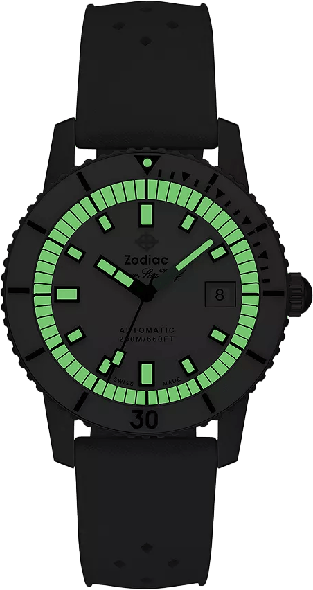 Zodiac Super Sea Wolf Diver Automatic Mens Swiss Watch ZO9309